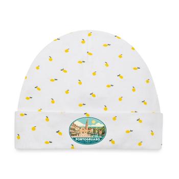 Erleben Sie Portogruaro in Veneto Travel - Baby Premium Organic Mütze - Weiß/Zitronengelb - Vorne