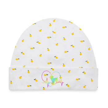 Dachshund Rauhaardackel - Baby Premium Organic Mütze - Weiß/Zitronengelb - Vorne