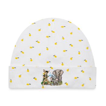 Bunny Punk Tierpfleger — Wasserhelden Elefant  - Baby Premium Organic Mütze - Weiß/Zitronengelb - Vorne