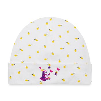 robot loves butterfly - Baby Premium Organic Mütze - Weiß/Zitronengelb - Vorne