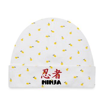 ninjas - Baby Premium Organic Mütze - Weiß/Zitronengelb - Vorne