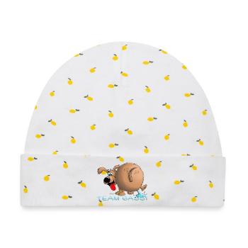 Team Gassi - Baby Premium Organic Mütze - Weiß/Zitronengelb - Vorne