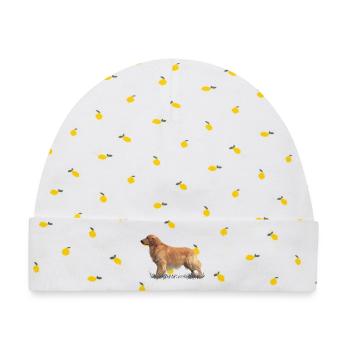 Golden Retriever - Baby Premium Organic Mütze - Weiß/Zitronengelb - Vorne