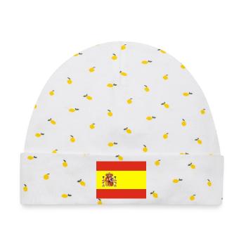 Spanische Flagge - Baby Premium Organic Mütze - Weiß/Zitronengelb - Vorne
