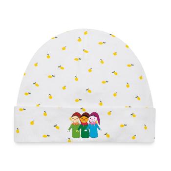 kasper und freunde - Baby Premium Organic Mütze - Weiß/Zitronengelb - Vorne