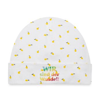 Wir sind der Wandel - Sonja Ariel von Staden - Baby Premium Organic Mütze - Weiß/Zitronengelb - Vorne