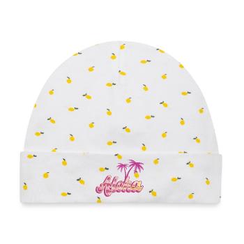 Aloha Palme - Baby Premium Organic Mütze - Weiß/Zitronengelb - Vorne