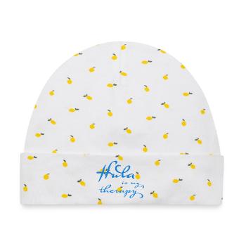 Hula is my therapy - Baby Premium Organic Mütze - Weiß/Zitronengelb - Vorne