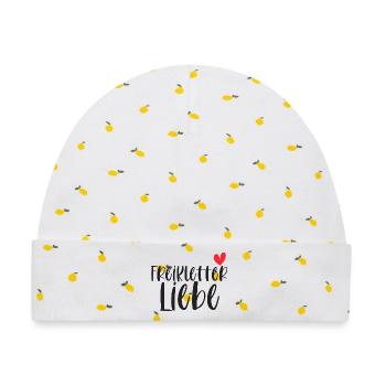 Klettern Freiklettern Liebe Berge Schweiz Geschenk - Baby Premium Organic Mütze - Weiß/Zitronengelb - Vorne