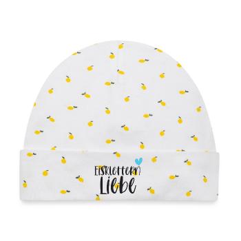 Eisklettern Klettern Wintersport Eis Geschenk - Baby Premium Organic Mütze - Weiß/Zitronengelb - Vorne
