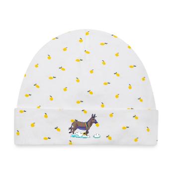 Regenbogen-Einhorn auf Wolken - Baby Premium Organic Mütze - Weiß/Zitronengelb - Vorne