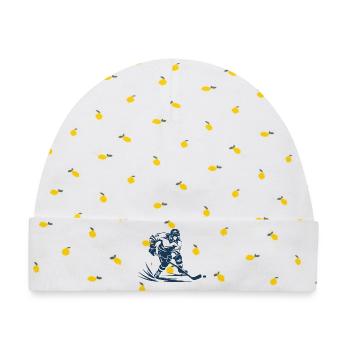 Eishockeyspieler - Baby Premium Organic Mütze - Weiß/Zitronengelb - Vorne