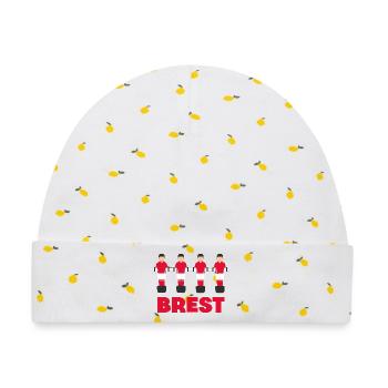 Brest - Baby Premium Organic Mütze - Weiß/Zitronengelb - Vorne