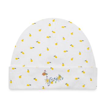 Pisces – Magische Sternzeichen-Blumenillustration - Baby Premium Organic Mütze - Weiß/Zitronengelb - Vorne