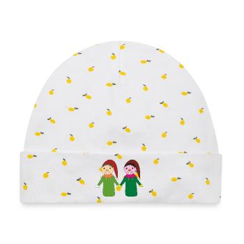 Fröhliche kasperl freunde - Baby Premium Organic Mütze - Weiß/Zitronengelb - Vorne