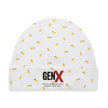 GenX Digital Retro Design - Baby Premium Organic Mütze - Weiß/Zitronengelb - Vorne