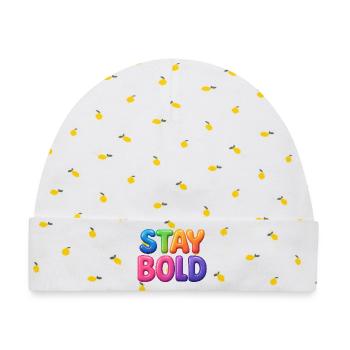 Stay Bold - Baby Premium Organic Mütze - Weiß/Zitronengelb - Vorne