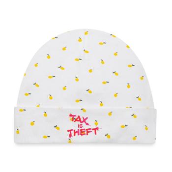 Morous Tax is Theft Design - Baby Premium Organic Mütze - Weiß/Zitronengelb - Vorne