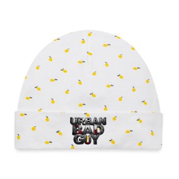 Bad Guy Urban – der Spieler - Baby Premium Organic Mütze - Weiß/Zitronengelb - Vorne