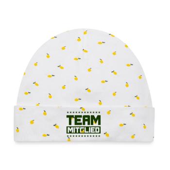 Team Mitglied Badge Druck - Baby Premium Organic Mütze - Weiß/Zitronengelb - Vorne