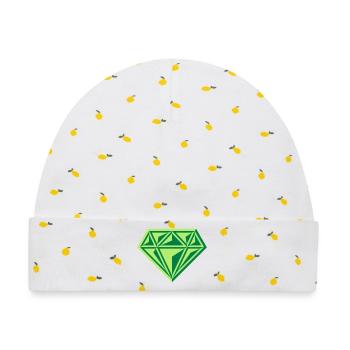 Diamant (Edelstein / Brillant / Symbol / Gre / 2C) - Baby Premium Organic Mütze - Weiß/Zitronengelb - Vorne