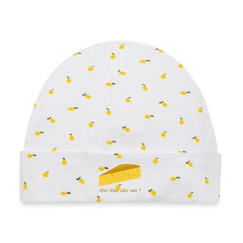 Käse - Baby Premium Organic Mütze - Weiß/Zitronengelb - Vorne