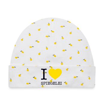 I love Spiegelei - Baby Premium Organic Mütze - Weiß/Zitronengelb - Vorne