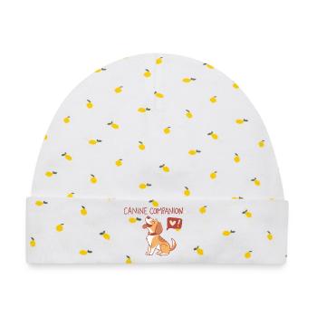 Canine Companion Farbe Joy - Baby Premium Organic Mütze - Weiß/Zitronengelb - Vorne