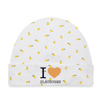 I love Plätzchen - Baby Premium Organic Mütze - Weiß/Zitronengelb - Vorne