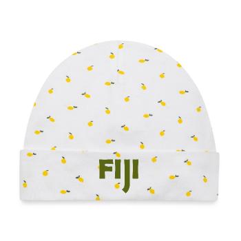 Fiji - Fidschi - Inseln - Pazifik - Südsee - Baby Premium Organic Mütze - Weiß/Zitronengelb - Vorne