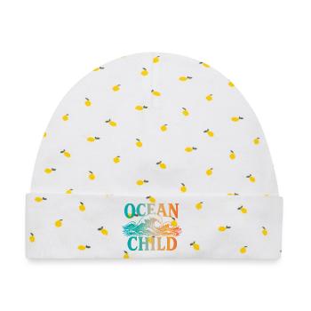 Ocean Child - Baby Premium Organic Mütze - Weiß/Zitronengelb - Vorne