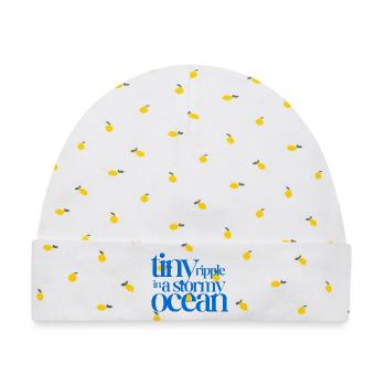 Tiny ripple in a stormy ocean - Baby Premium Organic Mütze - Weiß/Zitronengelb - Vorne
