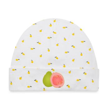 Guava Pop Art - Baby Premium Organic Mütze - Weiß/Zitronengelb - Vorne