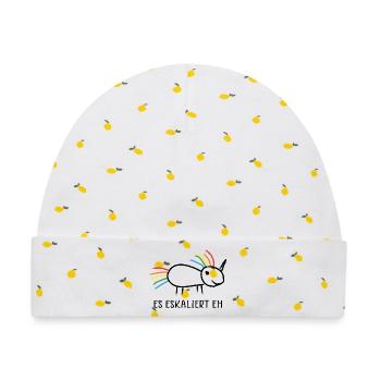 Es eskaliert eh Eskalation Party Einhorn  - Baby Premium Organic Mütze - Weiß/Zitronengelb - Vorne