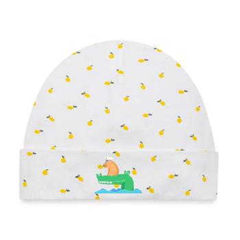 Capybara Capibara - Baby Premium Organic Mütze - Weiß/Zitronengelb - Vorne