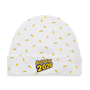 Aufsteiger 2026 Aufstieg - Baby Premium Organic Mütze - Weiß/Zitronengelb - Vorne