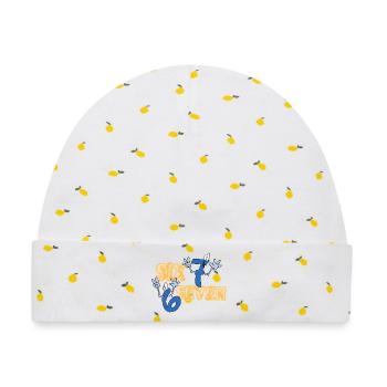 Six Seven - Baby Premium Organic Mütze - Weiß/Zitronengelb - Vorne