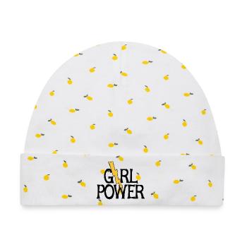 Blitz-Mädchen-Power - Baby Premium Organic Mütze - Weiß/Zitronengelb - Vorne