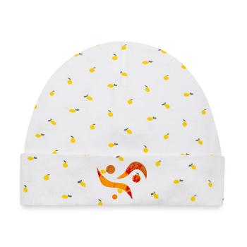 yoga-design_35 - Baby Premium Organic Mütze - Weiß/Zitronengelb - Vorne