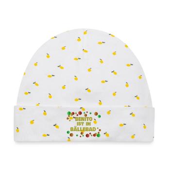 Be als Baellebad - Baby Premium Organic Mütze - Weiß/Zitronengelb - Vorne