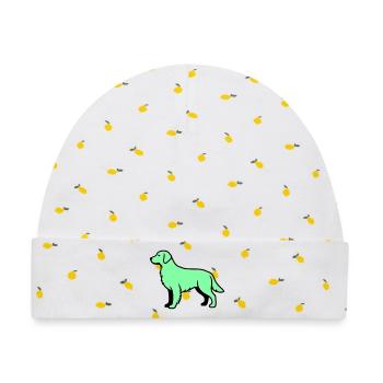 Labrador Retriever Silhouette - Baby Premium Organic Mütze - Weiß/Zitronengelb - Vorne