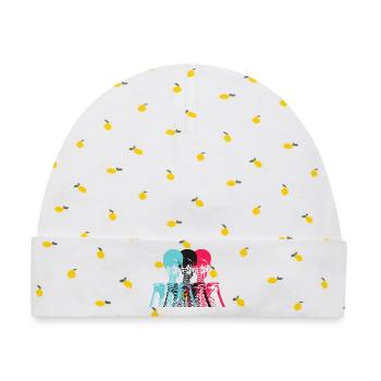 Pop Art Skeleton Neon Retro Design - Baby Premium Organic Mütze - Weiß/Zitronengelb - Vorne