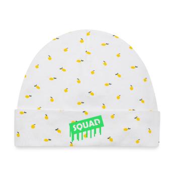squad- - Baby Premium Organic Mütze - Weiß/Zitronengelb - Vorne