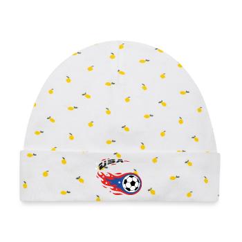 Football Soccer USA Fireball Comet Fanshirt - Baby Premium Organic Mütze - Weiß/Zitronengelb - Vorne