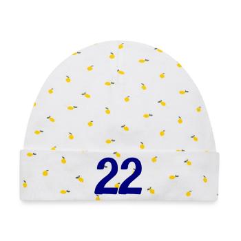 22 - Baby Premium Organic Mütze - Weiß/Zitronengelb - Vorne