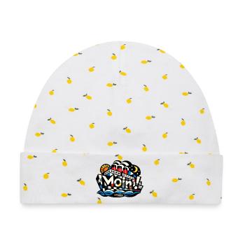 Moin! Schiff Op-Art Design Maritim oryggy - Baby Premium Organic Mütze - Weiß/Zitronengelb - Vorne