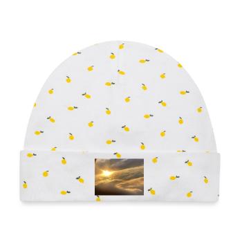 Sonnenlicht über Wolkenmeer - Baby Premium Organic Mütze - Weiß/Zitronengelb - Vorne