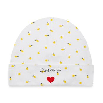 Spread more love - Baby Premium Organic Mütze - Weiß/Zitronengelb - Vorne