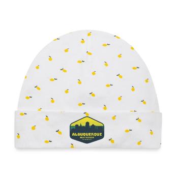 Albuquerque New Mexico Skyline Badge - Baby Premium Organic Mütze - Weiß/Zitronengelb - Vorne