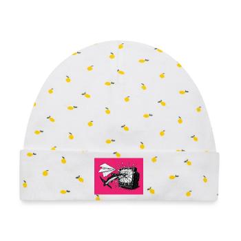 Anarchischer Aal aus Papierflieger gegen Monitor - Baby Premium Organic Mütze - Weiß/Zitronengelb - Vorne